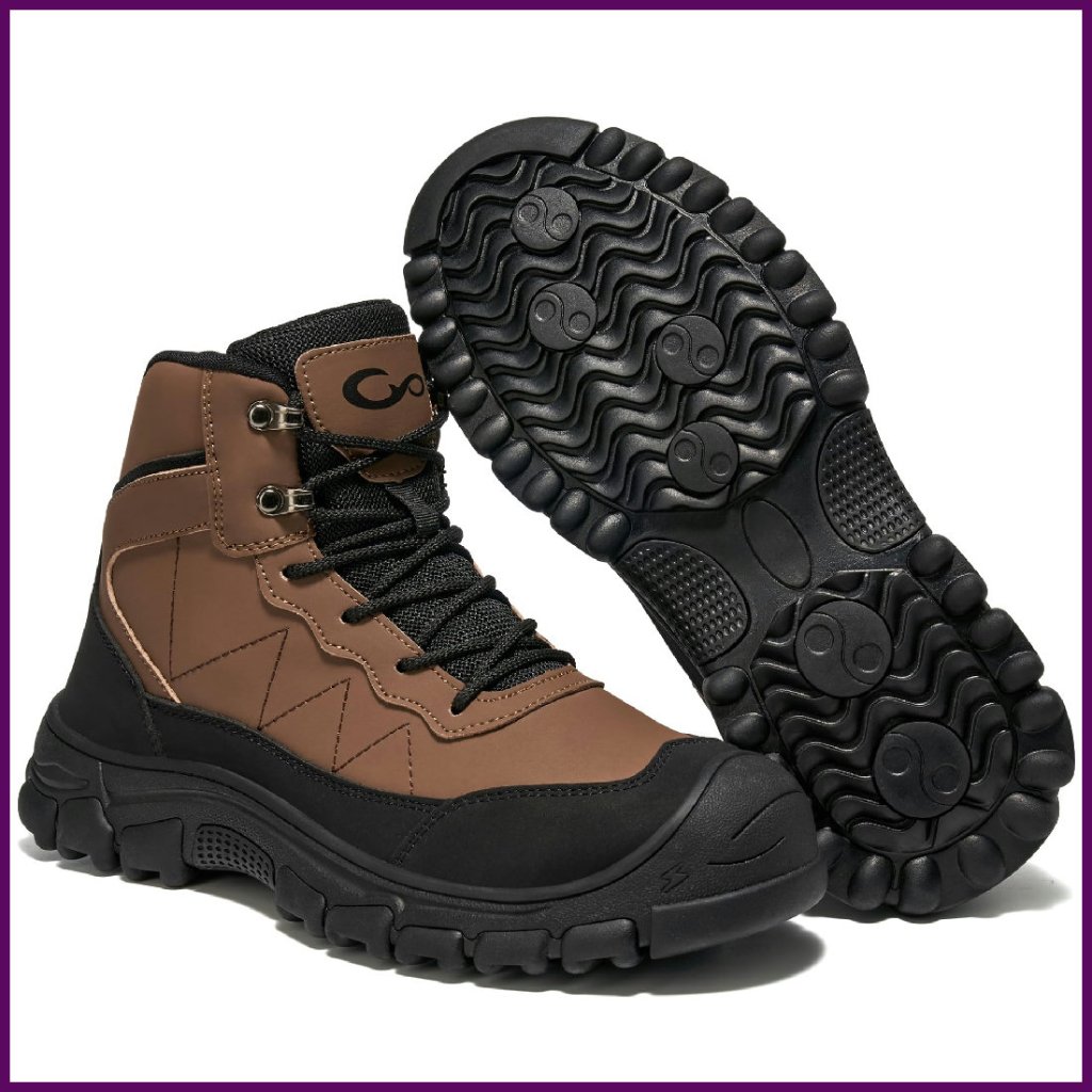 Men's Steel Toe Work Boots Slip Resistant Waterproof Safety Shoes